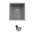 thumbnail image 1 of Stylish Dual Mount 16" Gray Composite Granite Single Bowl Kitchen Sink with Strainer S-816L, 1 of 12