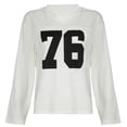 thumbnail image 4 of TYGHBN Casual V Neck Long Sleeve Sports Top for Women Comfortable Spiced Girl Style Fashion Tee Womens Active Short Sleeve Womens Athletic Wear Long Sleeve Fitted Shirt Women Space T Athletic Shirts, 4 of 8