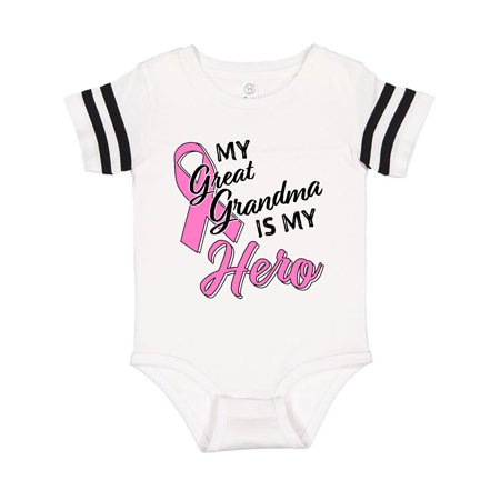 

Inktastic My Great Grandma is my Hero- Breast Cancer Awareness Gift Baby Boy or Baby Girl Bodysuit