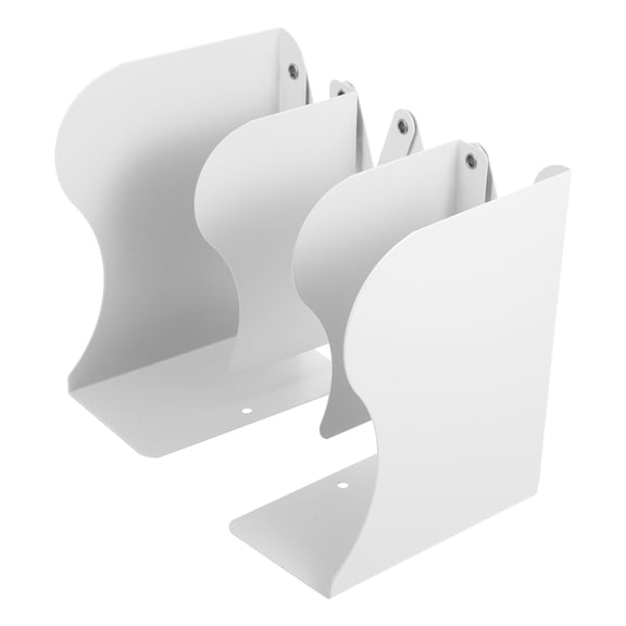 Luxshiny Home Metal Adjustable White Bookends Expandable Desktop Book Holder for Shelves
