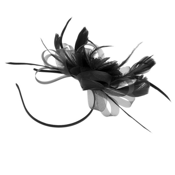 Banda Para El Cabello Con Malla Floral Para Accesorio Para El Cabello Headwear - Negro Hugo Sombrero de mujer fascinante