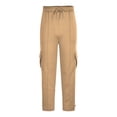 thumbnail image 6 of Hinvhai Men's Casual Cargo Pants Workout Joggers Stretch Sweatpants Hiking Drawstring Tactical Pants with Multi Pockets Khaki L(L), 6 of 6