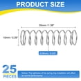 thumbnail image 2 of 25Pack Compression Spring, 304 Stainless Steel 10mm OD 0.8mm Wire 35mm Length Mechanical Spring for Shop Home Repair Project, Silver Tone, 2 of 5