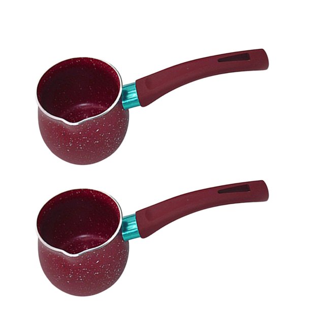 2x Mini olla de sopa olla de Aliuminum sin tapa más caliente sartén utensilios de cocina, de cerámica BLESIY tetera de sartén calentador de leche