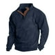 thumbnail image 1 of Blusa y camisa de manga larga con cuello alto para hombre, estilo casual, con retazos, color liso, blusa de manga larga con cuello alto y botones para hombre., 1 of 5