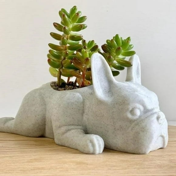 Meitianfacai Creative Resin Planter for Succulents, Dog Shape Succulent Flower Pot Mini Resin Animal Plant Pot Resin Succulent Pot Planter for Decorating Outdoor Home Office Desks