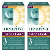 Neuriva Relax & Sleep Melatonin Free Sleep Support with L-Theanine and Ashwagandha", "Nightly Sleep Support, Helps You Fall Asleep Faster so You Wake up Feeling Refreshed*, 2 Pack