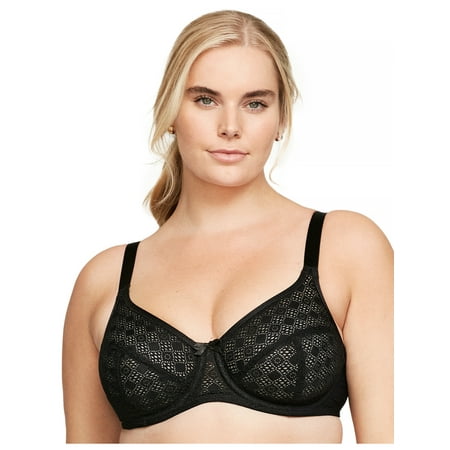 

Glamorise Full Figure Plus Size Lace Comfort WonderWire Bra Underwire #9855