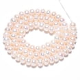 thumbnail image 3 of Natural Cultured Freshwater Pearl Beads Strands Rondelle Creamy White 6~7x4~5mm Hole: 0.5mm 77pcs/strand 14.96inch(38cm), 3 of 5