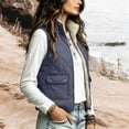 thumbnail image 5 of Hueook Vest for Women Sleeveless Zip Up Multi Pockets Casual Work Utility Vest Coat with Pockets Navy 2X, 5 of 7