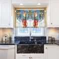 thumbnail image 3 of Wobogo Snowy Plump Orange Cat Kitchen Curtains 2 Piece Set Farmhouse Country Style Light Filtering Small Window Drapes Suitable for Bathroom Laundry Room and RV 27x24in, 3 of 9