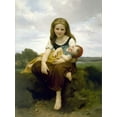 thumbnail image 2 of Bouguereau, William-Adolphe 25x32 White Modern Wood Framed Museum Art Print Titled - The Elder Sister, 2 of 4
