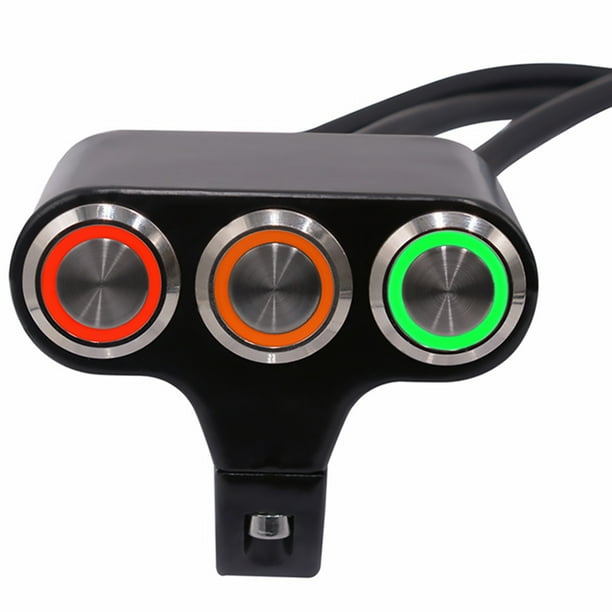 EeaseMX Interruptor de tres posiciones para manillar de motocicleta y coche eléctrico (negro)
