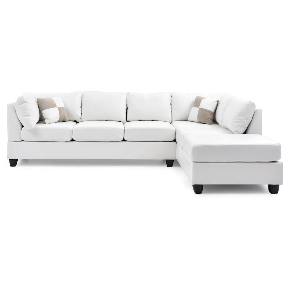Glory Furniture Malone Sectional in White Color