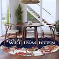 thumbnail image 3 of Round Rug 7Ft Washable Non-Slip, Navy Blue Christmas Circle Area Rugs for Living Room Bedroom, Santa Snowman Snowflake Gifts Elk Indoor Floor Mats Carpet Runner for Home Decor Aesthetic, 3 of 8