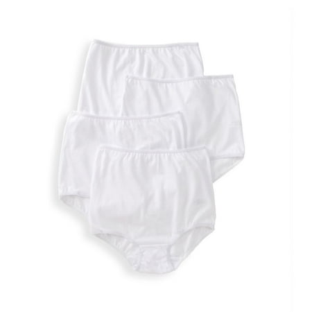 

Women s Teri 122 Cotton Full Cut Brief Panties - 4 Pack (White 10)