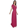 thumbnail image 3 of Inkmeso Robe Maxi en Jersey Style Portefeuille Taille Froncée Été Décontractée Classique Longue, 3 of 8