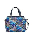 thumbnail image 1 of Sishka Women’s Hand Crafted Printed Nylon & Leather Multi-Compartment Satchel – Elegant Bag with Top Handle & Shoulder Strap, 1 of 8