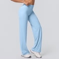 thumbnail image 6 of Women Workout Leggings No Front Seam Straight Leggings Light Blue S, 6 of 10