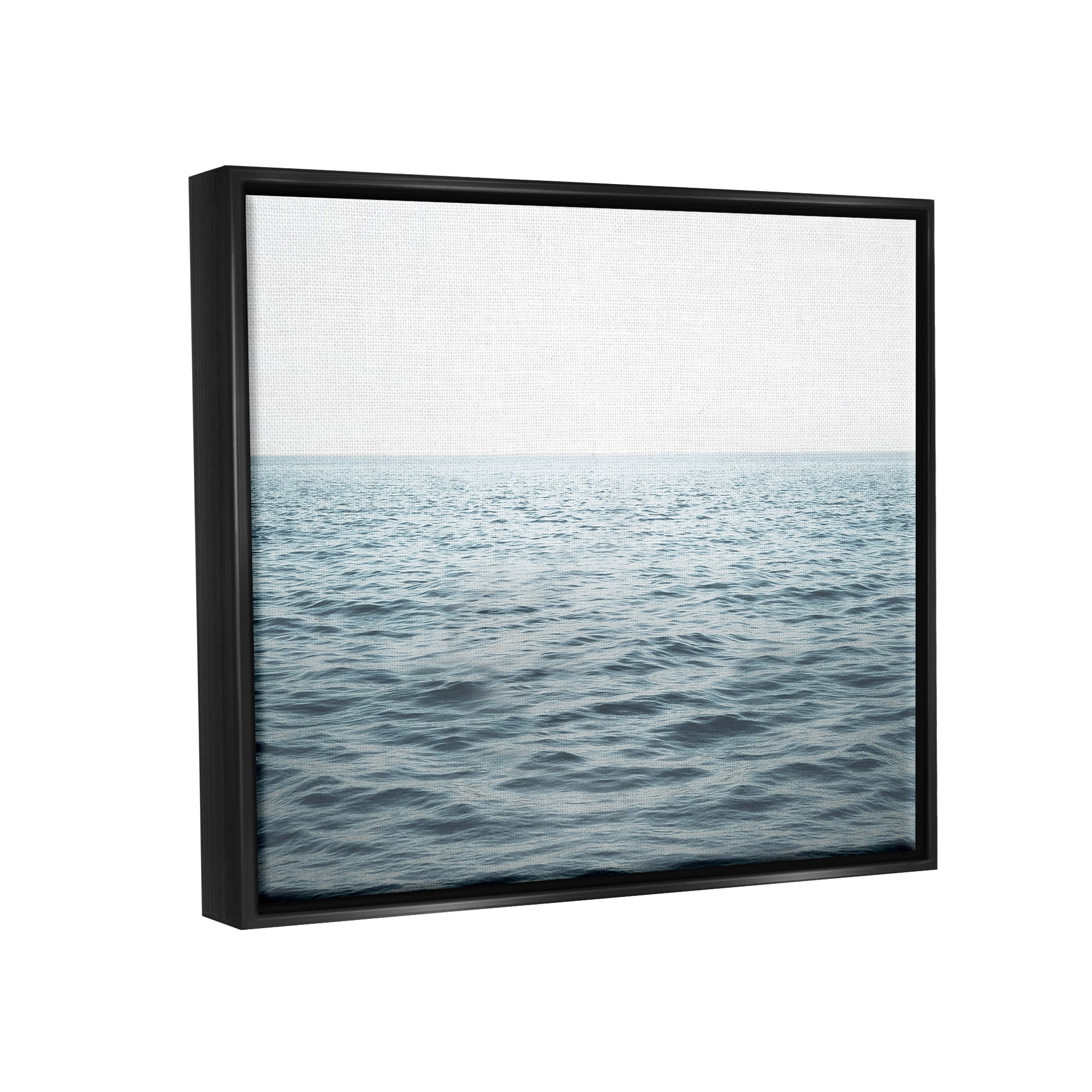 Stupell Industries Blue Sea Waves Photography Nature Photography Black Floater Framed Art Print Wall Art, 31 x 25