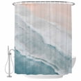 thumbnail image 2 of Ocean Beach Shower Curtains for Bathroom, Summer Waves Washable Fabric Shower Curtain with Hooks Waterproof Bathroom Decor Sets, 66 x 72 Inches, 2 of 9