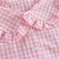 thumbnail image 5 of vdgthytj Girls Button down Shirts Kids Plaid Cute Ruffle Collared Long Sleeve Casual Spring Summer Tops Blouse, 5 of 7