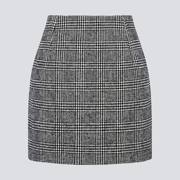 Aayomet Womens Skirts Women's Elastic Waist Plaid Pleated Skirt Tartan Skater School Uniform Mini Skirts,Black XXL