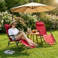 thumbnail image 3 of Portable 2-in-1 Folding Reclining Chair – Extendable Camping Recliner with Oxford Fabric, Compact Fold Design for Outdoor Beach Patio, Supports 264 lbs, 3 of 7