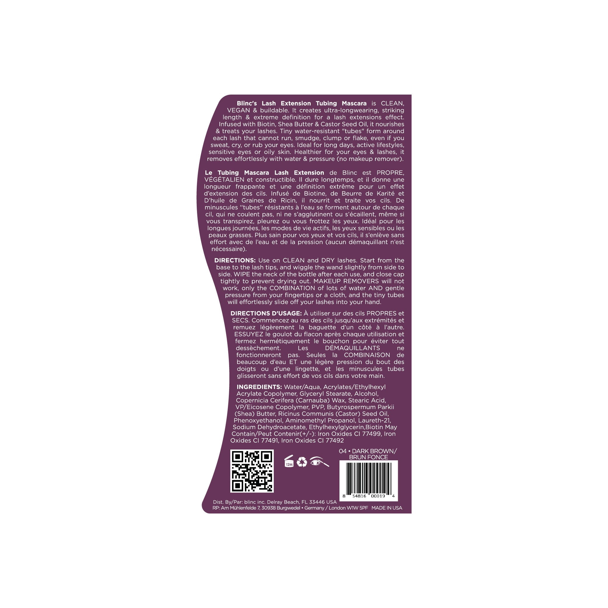 Blinc Lash Extension Tubing Mascara - Dark Brown