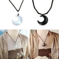 thumbnail image 3 of UNTERING Necklace Resin Moon Necklace Black/Colorless Moon Pendant Necklace Jewelry New Chinese Simple Clavicle Chain Women Men, 3 of 7
