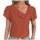 thumbnail image 2 of Fiudx Ofertas Relámpago Top Liso con Cuello En V y Botones Pequeños para Mujer, 2 of 4