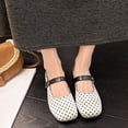 thumbnail image 7 of oqasdz Casual Shoes for Women Lightweight Lace Front Polka Dot Pattern Ballet Shoes Elegant Low Heel Round Toe Ladies Daily Wear Summer Outdoor, 7 of 7