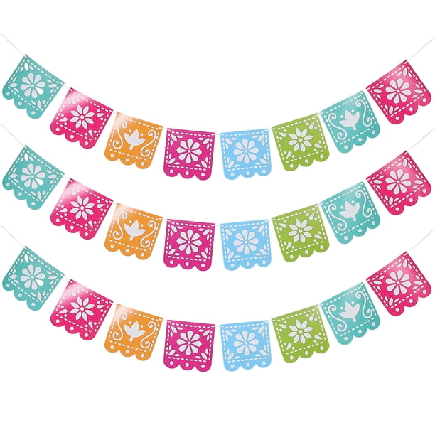 KAKOWELY 3 juegos de pancartas para fiesta mexicana, pancartas para fiesta, decoraciones para fiesta del Día de Muertos, suministros para fiestas mexicanas