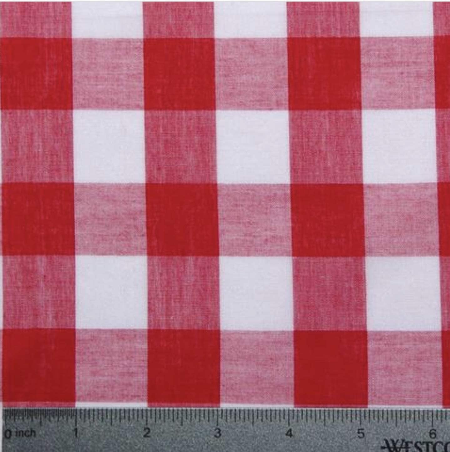 Checkered 1" Gngham Poly Cotton Fabric by the 5, 10, 15 and 20 Yard