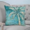 thumbnail image 4 of 20x20 Pillow Covers Set of 2, Green Tree Coastal Beach Throw Pillow Covers Decorative Couch Cushion Case, Vintage Tropical Plant Microfiber Square Pillowcases for Bedroom Car Living Room, 4 of 7