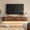 Walnut, variant on YANGLI 63" Floating TV Stand with Power Outlet & LED Lights (Remote), Fits 75" TV, Fluted Mid-Century Modern with Sliding Door, Walnut