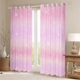thumbnail image 2 of Feelyou Pink Starry Sky Blackout Curtains Set of 2 (52x84 Each), Stars Sequin Print Window Curtains, Modern Abstract Artwork Curtains and Drapes, Blackout Curtains Bedroom Decor, 2 of 6
