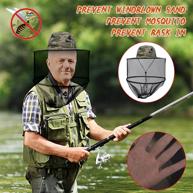 Xihbxyly Sombrero con Mosquitera, Protección de Malla Oculta, Protección Solar Upf50+, Esencial para Actividades Al Aire Libre, Diseño Unisex, Talla Ajustable, Ajuste Cómodo, Lavable a Mano, Circunfe