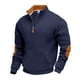 thumbnail image 2 of pstuiky Camisas de invierno de manga larga para hombre, Blusa/camisa informal y moderna de color liso con cuello alto, manga larga y bolsillo con cremallera para hombre Tops de hombre l, 2 of 9