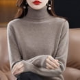 thumbnail image 3 of 100% Merino Wool Cashmere Sweater Women Knitted Sweater Turtleneck Long Sleeve Pullovers Autumn Winter Clothing Warm Jumper Tops, 3 of 5