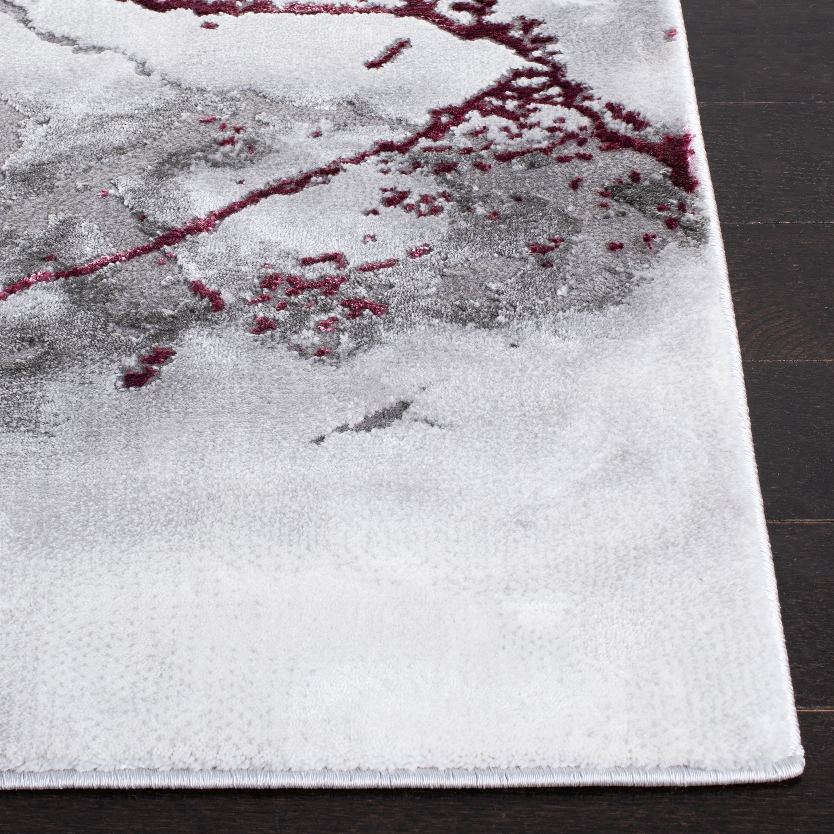 SAFAVIEH Craft Paul Abstract Runner Rug, Grey/Wine, 2'3" x 16'