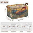thumbnail image 3 of 2Pack Waterproof Foldable Storage Basket Medium, Metal Frame & Hollow Board Support, for Clothes and Toy Organization Sunflower Farm's Rooster, 3 of 8
