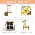 thumbnail image 4 of Yellow and Gray Pioneer Flower Seat Covers for Dining Room Chairs Set Of 4,Stretch Printed Washable Chair Seat Cover with Elastic Ties and Button,Removable Waterproof Couch Cushion Covers, 4 of 6