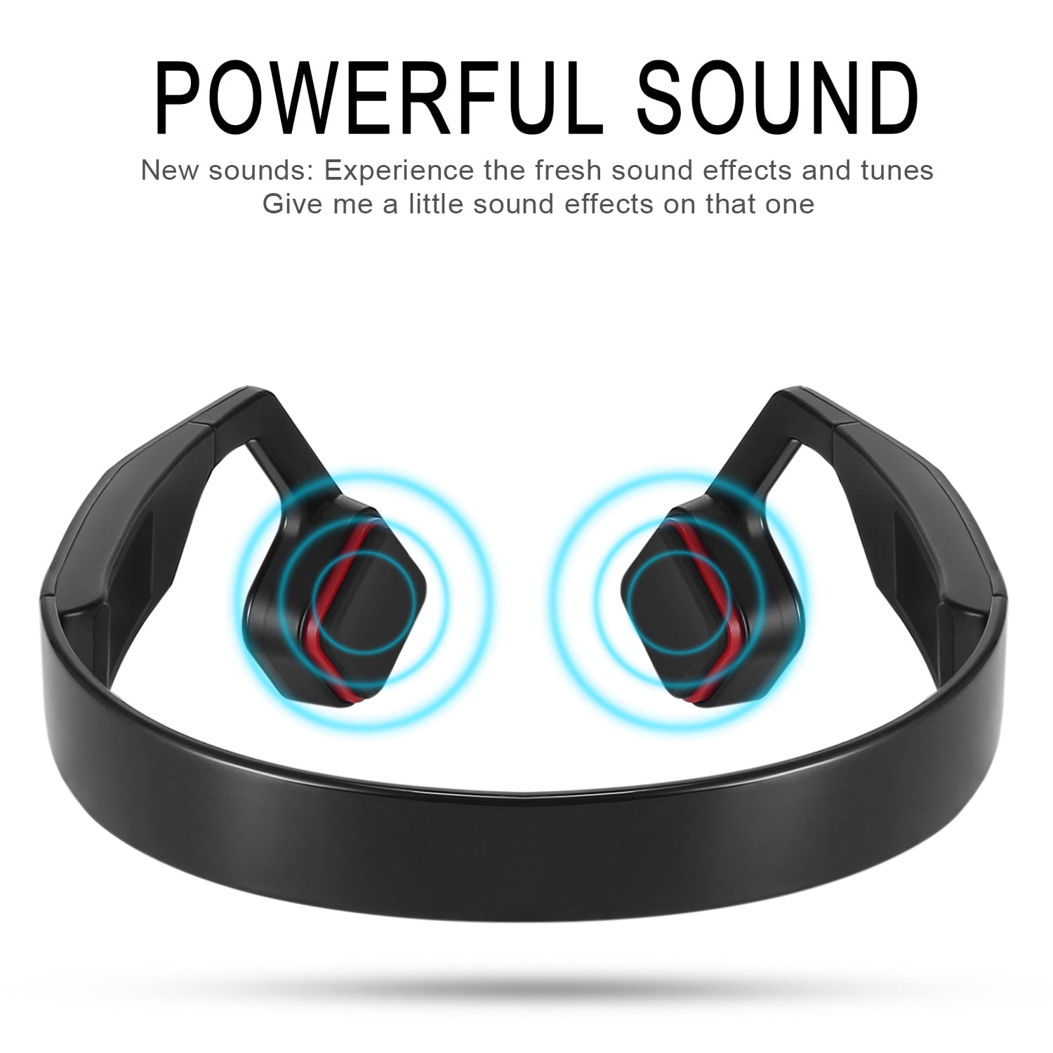 Lian LifeStyle Open Ear Wireless Bone Conduction Headphones, Bluetooth V4.2 Earphones Wireless Sports Headset Built-in Mic Sweatproof for iPhone, Android, All Other Bluetooth Enabled Devices (Black)