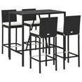 thumbnail image 6 of vidaXL Patio Bar Set Outdoor Table and Chair Set with Cushions Poly Rattan, 6 of 61