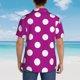 thumbnail image 4 of Balery Purlpe And White Polka Dot Camisas hawaianas de manga corta para hombre, camisas playeras de corte holgado, camisas de vacaciones con botones,Small, 4 of 7