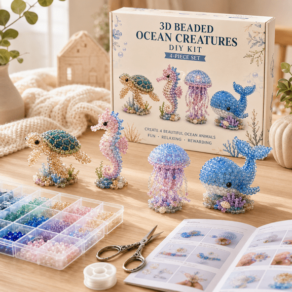 DIY Bead Art Kit for Adults, 2026 Creative Pearl Painting Craft Set with Colorful Beads for Jewelry Making and Home Decor