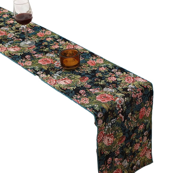 AUQ Table Runner,Flower Pattern Design Table Mats,Country Rustic Style Table Cover,31*200cm,Style4