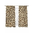 thumbnail image 2 of Abstract Impressionist Style Sheer Curtains 72 Inches Long 2 Panels Brown Leopard Print Light Filtering Semi Sheer Window Curtains Drapes for Bedroom Living Room 52"x72", 2 of 7