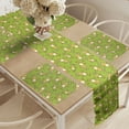 thumbnail image 2 of Ambesonne Anime Table Runner & Placemats, Rabbits Carrots on Green, Placemat 4 pcs + Runner 16"x72", Apple Green and Yellow, 2 of 2